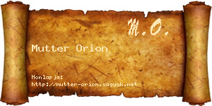 Mutter Orion névjegykártya